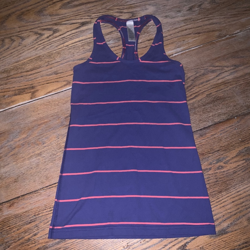 IVIVA stripe racerback blue tank top/12